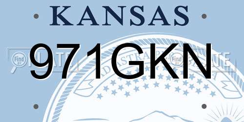 971GKN Kansas License Plate