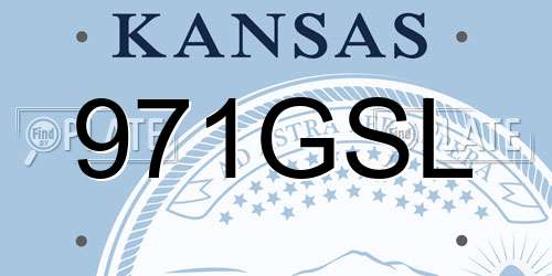 971GSL Kansas License Plate