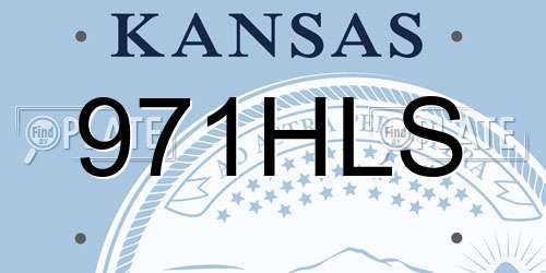 971HLS Kansas License Plate