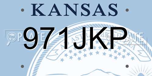 971JKP Kansas License Plate
