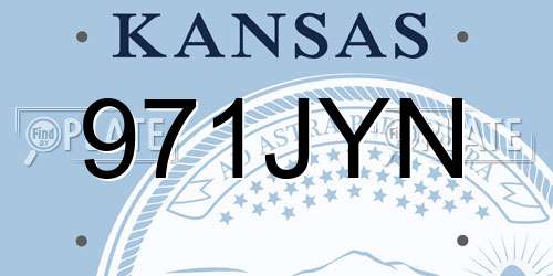 971JYN Kansas License Plate