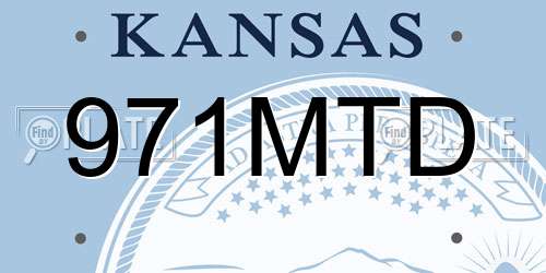 971MTD Kansas License Plate