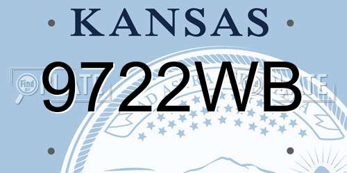 9722WB Kansas License Plate