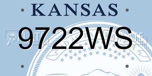 9722WS Kansas License Plate