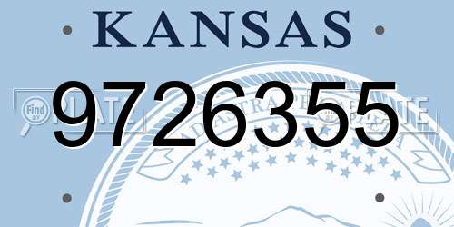 9726355 Kansas License Plate