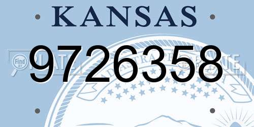 9726358 Kansas License Plate