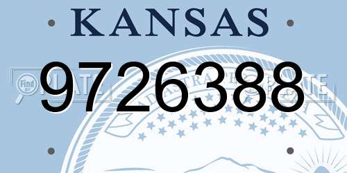 9726388 Kansas License Plate