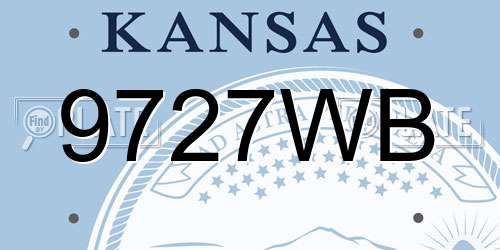 9727WB Kansas License Plate