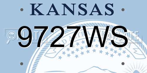 9727WS Kansas License Plate
