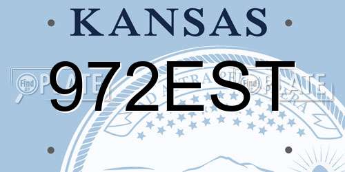 972EST Kansas License Plate