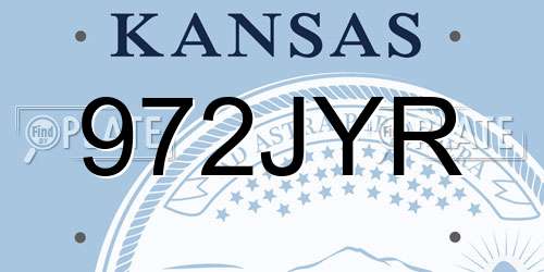 972JYR Kansas License Plate