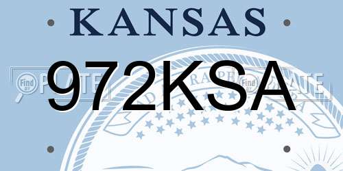 972KSA Kansas License Plate