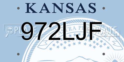 972LJF Kansas License Plate