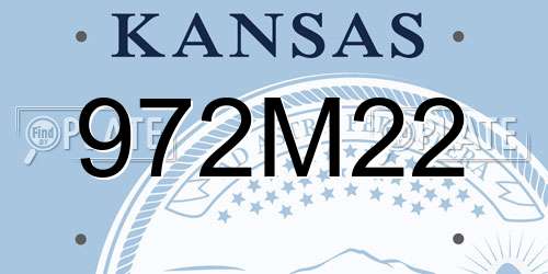 972M22 Kansas License Plate