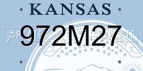 972M27 Kansas License Plate