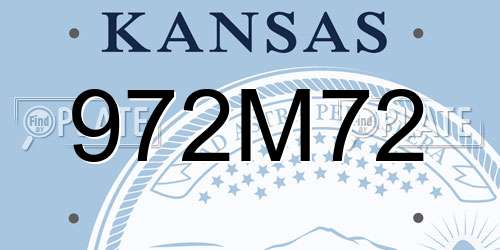 972M72 Kansas License Plate