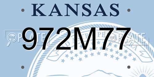 972M77 Kansas License Plate