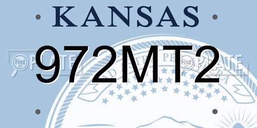 972MT2 Kansas License Plate