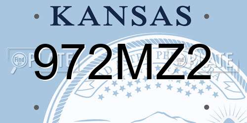 972MZ2 Kansas License Plate