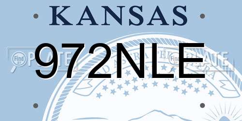 972NLE Kansas License Plate