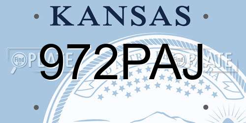 972PAJ Kansas License Plate