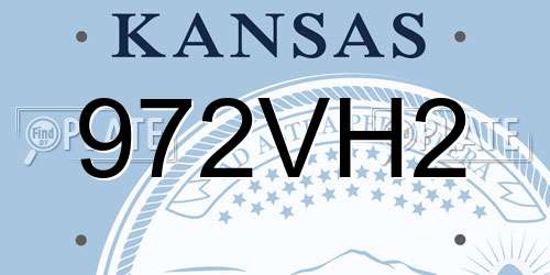 972VH2 Kansas License Plate