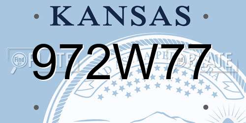 972W77 Kansas License Plate
