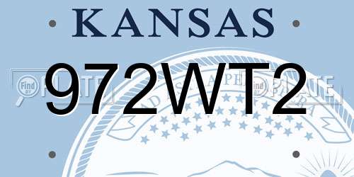 972WT2 Kansas License Plate