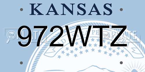 972WTZ Kansas License Plate