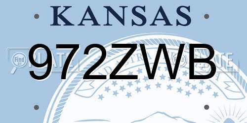 972ZWB Kansas License Plate