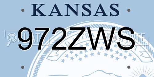 972ZWS Kansas License Plate