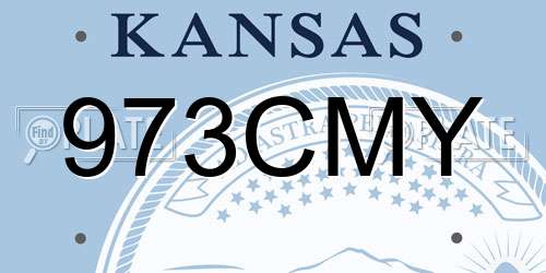 973CMY Kansas License Plate