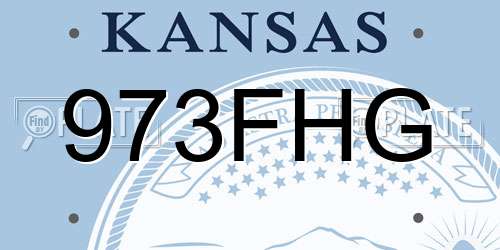 973FHG Kansas License Plate