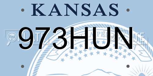 973HUN Kansas License Plate