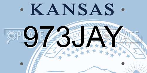 973JAY Kansas License Plate