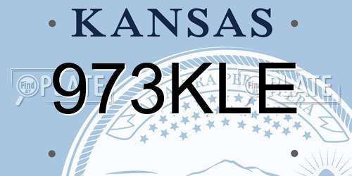 973KLE Kansas License Plate