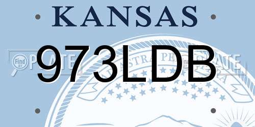 973LDB Kansas License Plate