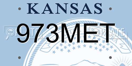 973MET Kansas License Plate