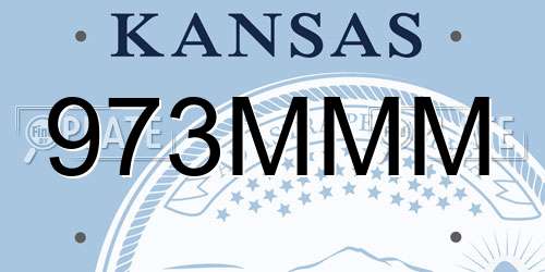 973MMM Kansas License Plate