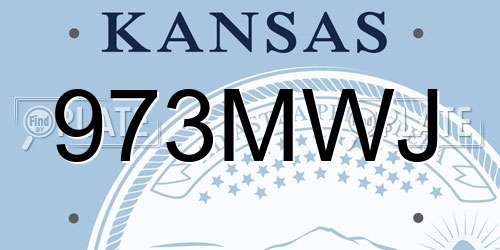 973MWJ Kansas License Plate
