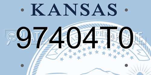 97404T0 Kansas License Plate