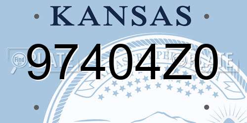 97404Z0 Kansas License Plate