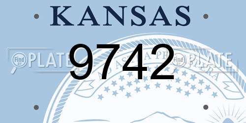 9742 Kansas License Plate