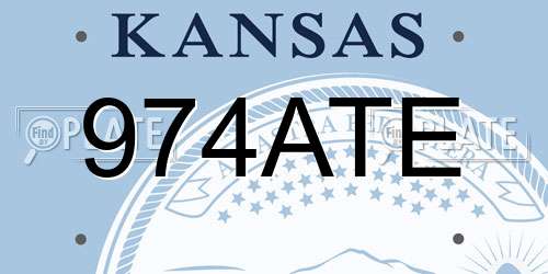 974ATE Kansas License Plate