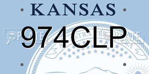 974CLP Kansas License Plate