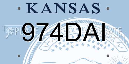 974DAI Kansas License Plate