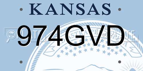 974GVD Kansas License Plate