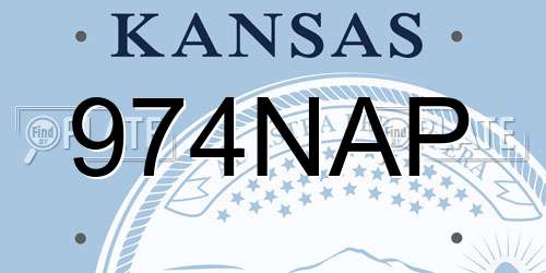 974NAP Kansas License Plate