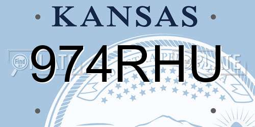 974RHU Kansas License Plate