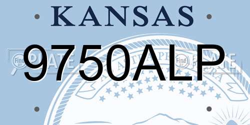 9750ALP Kansas License Plate